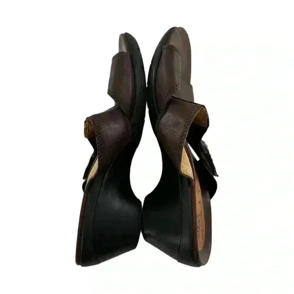 Clarks unstructured womens sandals size 7.5 brown leather slides - Picture 5 of 12